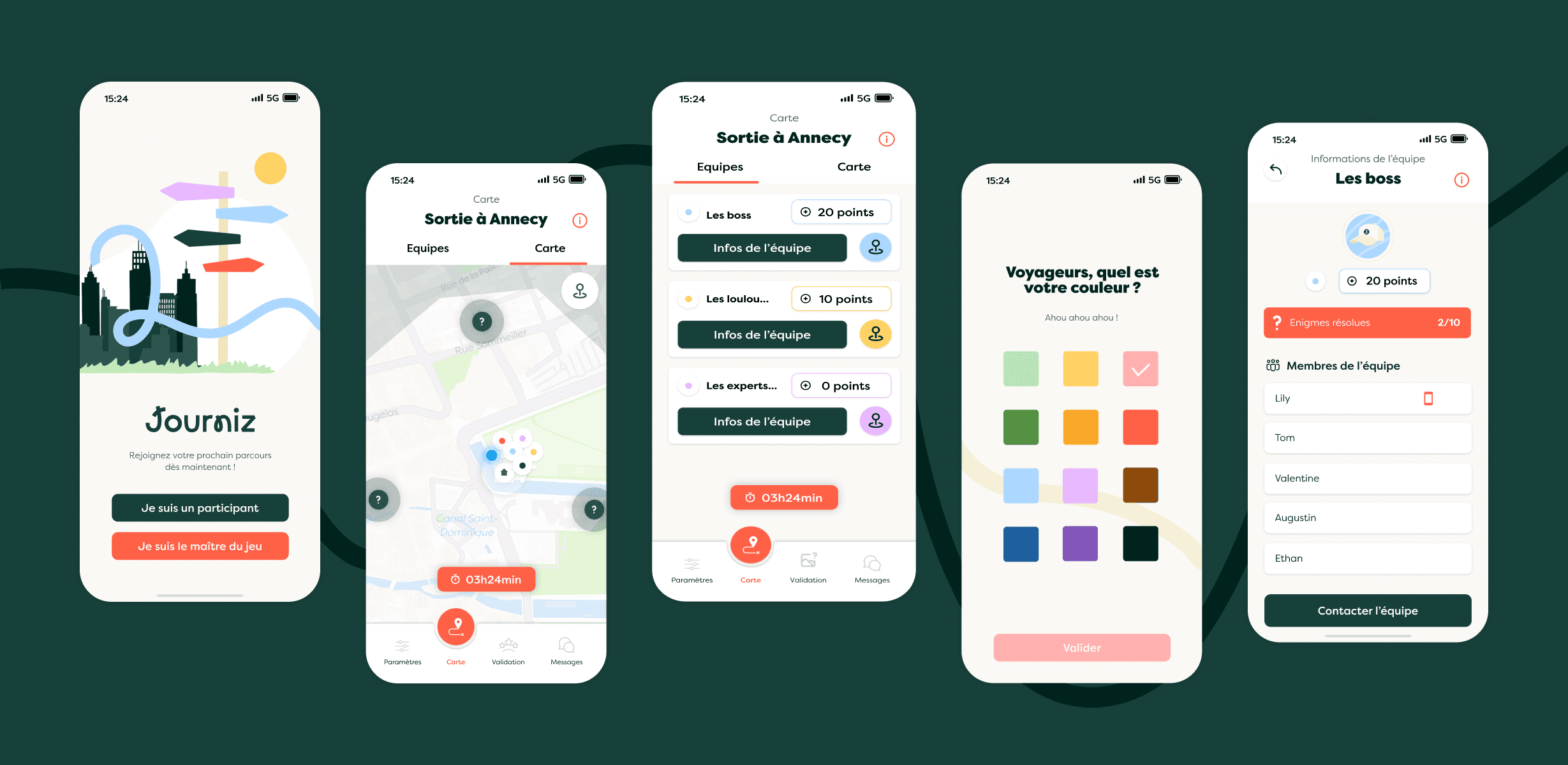 Journiz - App screens